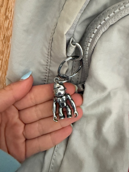 Grey Kipling backpack with monkey keychain main image 4